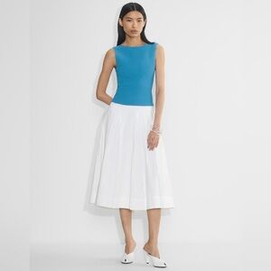Aritzia Babaton Sculpt Knit Leading Top Rib-knit Boatneck NWT Splash Blue